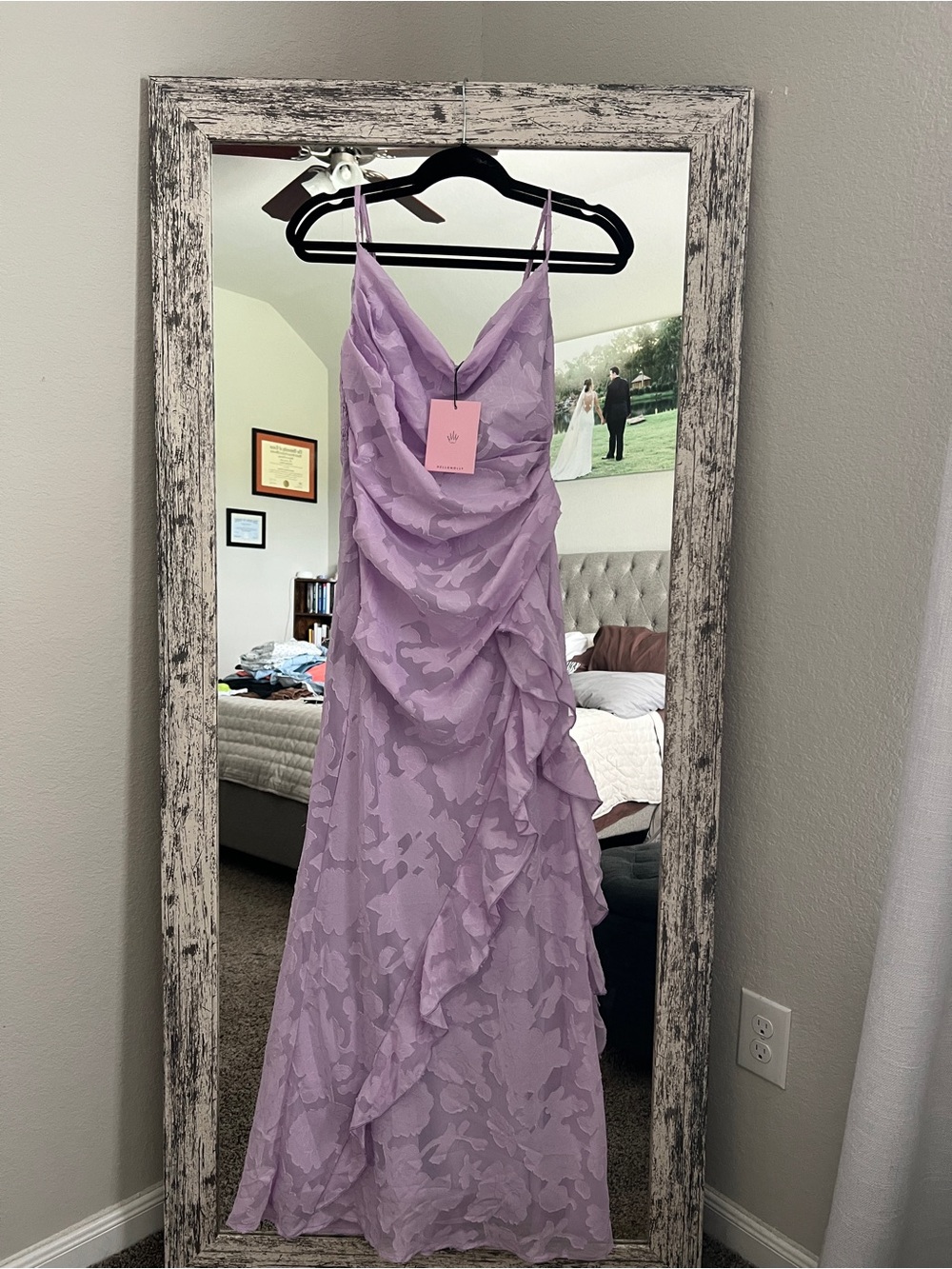 Hello Molly Lavender Floral Ruffle Maxi Dress